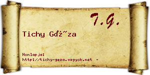 Tichy Géza névjegykártya