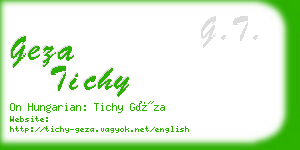 geza tichy business card